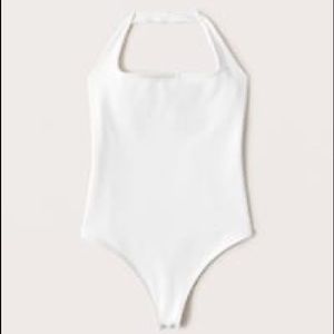 Double-Layered Seamless Fabric Halter Bodysuit